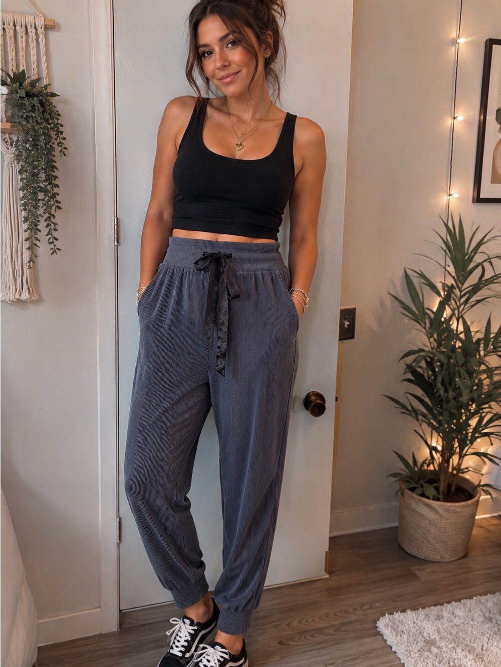 Victoria's Secret Charcoal Gray Drawstring Jogger Pants
